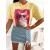 T-shirt damski oversize z nadrukiem kota i okularami